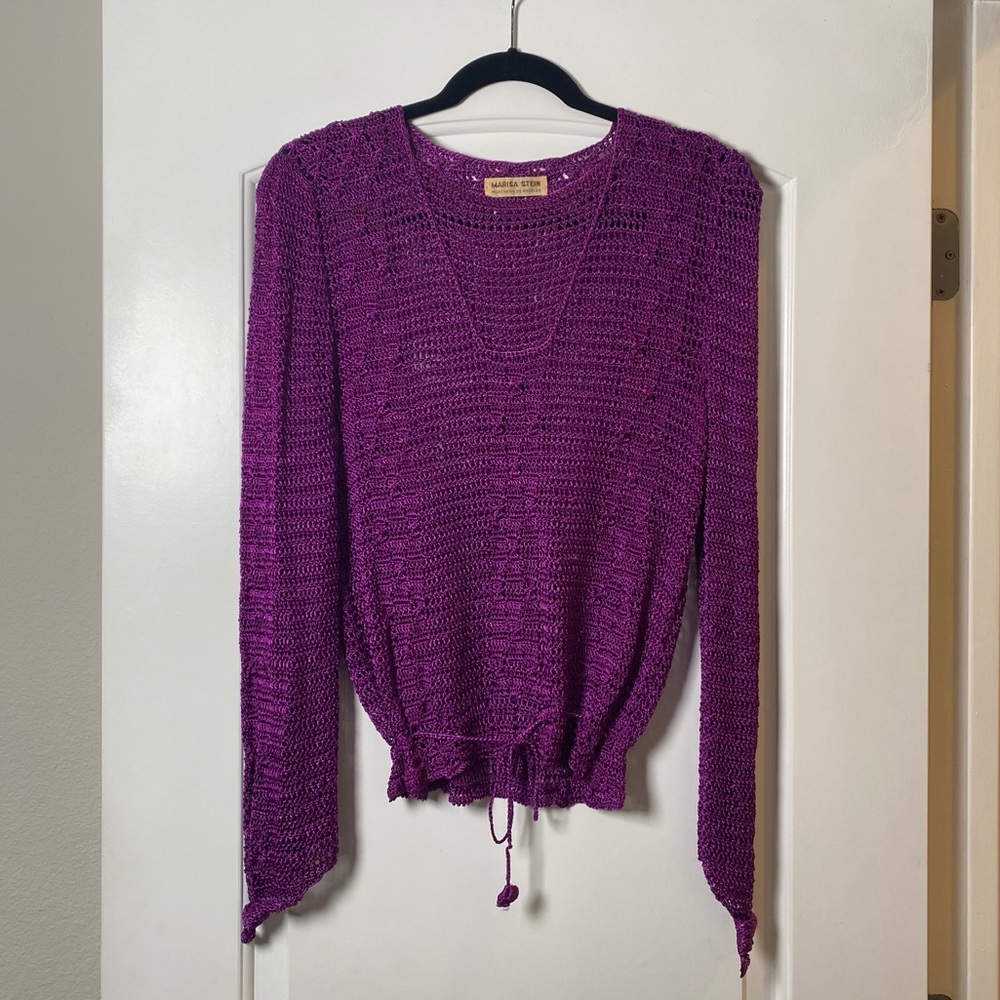 Vintage Marisa Stein Purple Crochet Top